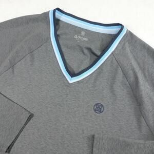 G Fore Sweater Mens Large Gray Pullover V Neck Cricket Golf Tech Stretch